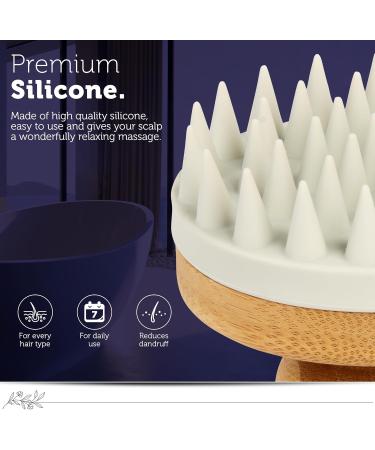 INTER-ESQUE Bamboo Scalp Massager & Shampoo Brush - Gray Head Massage Brush for Ultimate Relaxation & Hair Care - Buy Online on GoSupps.com