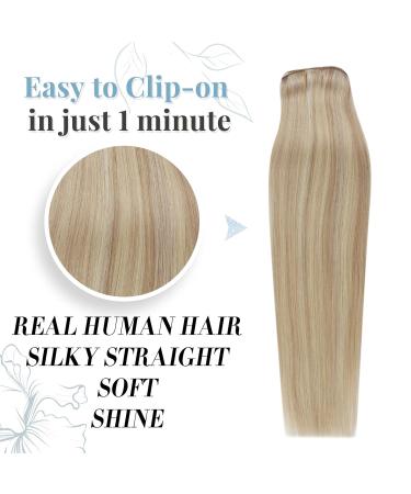Runature Clip In Extensions - Real Hair 25cm Ash Blonde & Platinum Highlights - 80g 7PCs #18P60 - Buy Online on GoSupps.com