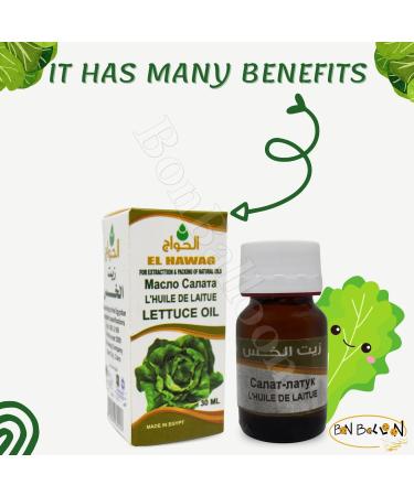 1 Pack Pure & Natural Lettuce Oil Cold Pressed El Hawag Elhawag Natural Concentrated Crude Perfect Fresh For Food & Body & Hair & Skin No Additives Non Gmo Kosher Halal (1 oz / 30 ml) - Buy Online on GoSupps.com