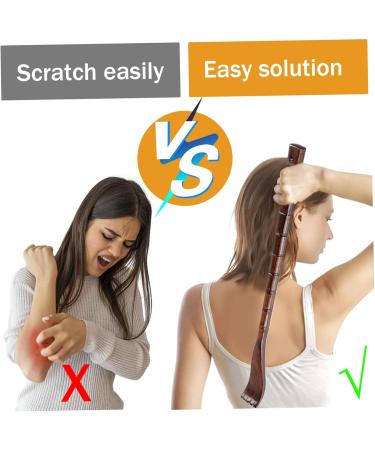 Buy 2pcs Wooden Back Scratcher - 19in Bamboo Itching Relief Tool for Adults - Manual Handheld Square Design - Buy Online on GoSupps.com