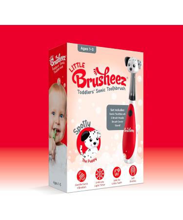 Brusheez Little Toddlers Sonic Toothbrush - Safe & Gentle 2-Minute Timer Extra Brush Head for Ages 1-3 | Spotty The Puppy - Buy Online on GoSupps.com