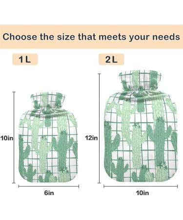 NAANLE 1L Heat Bottle with Abstract Plaid Cactus Cover - Perfect for Menstrual Cramps & Heat Therapy | International Shipping Available - Buy Online on GoSupps.com