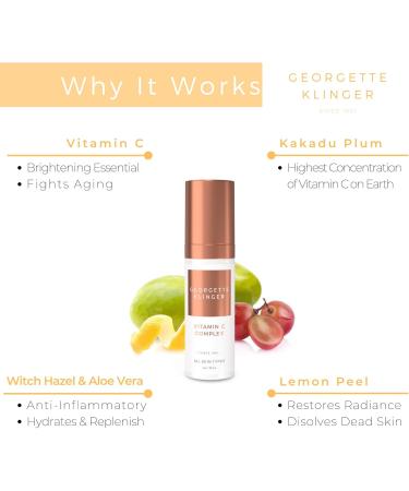 Georgette Klinger Vitamin C Complex - Skin Brightening Serum with Vitamin C & Collagen - Anti-Aging Dark Spot & Wrinkle Treatment - Buy Online on GoSupps.com