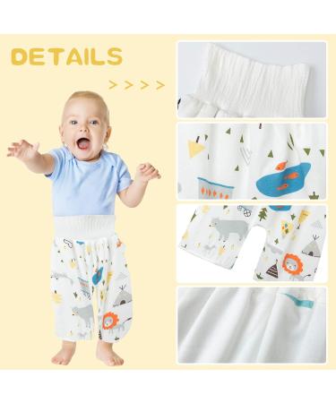 Baby Diaper Skirt | Boys Girls 2-in-1 Training Pants | Waterproof Reusable Nappy Shorts | Polar Bear Design | High Waist for Belly Protection | Cotton TPU Material - Buy Online on GoSupps.com