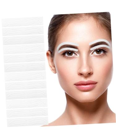 Mikinona 12 Sheets Eyebrow Ruler Stencils White Brow Mapping Stickers Eye Brow Shapers