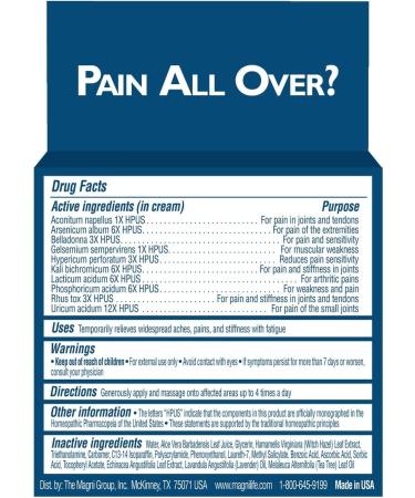 MagniLife Pain & Fatigue Relief Cream 4 oz Pain & Inflammation Relief Foam 4 oz. Natural Joint & Muscle Pain Relief Bundle for Shoulders Back Knees Arthritis Stiffness & Soreness - Buy Online on GoSupps.com