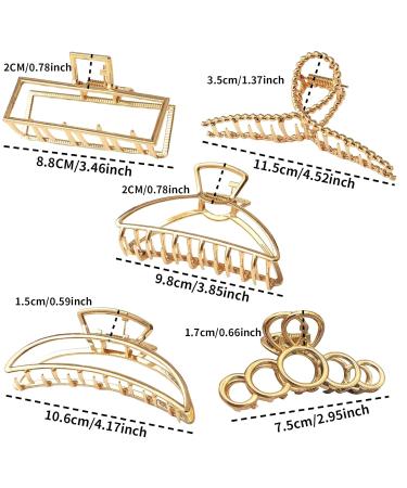 5 Slipproof Metal Hair Clips for Thick & Thin Hair - Stylish Claw Clips for Women - Buy Online on GoSupps.com