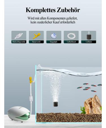 Buy Boxtech Aquarium Air Pump Kit - Bladder Stone Check Valve & Control Valve for 1-150L Aquariums - 1.7W Oxygen Pump - Buy Online on GoSupps.com