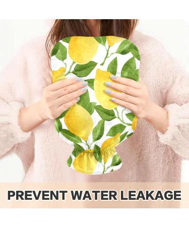 Watercolor Lemon Leaves Heat Bottle | 2L Hot Water Bottle for Pain Relief | Ideal for Neck & Shoulder Relief - Buy Online on GoSupps.com
