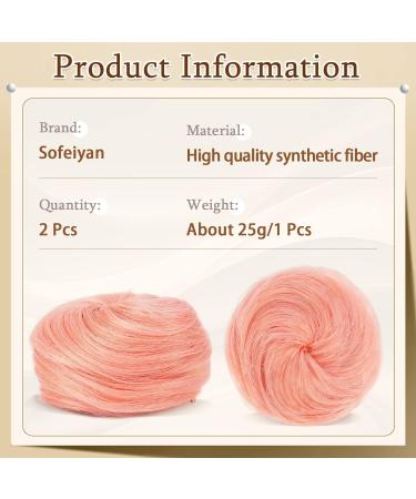 Sofeiyan 2PCS Mini Claw Clip Cat Ears Hair Bun Extension - Pink Updo Space Bun Hair Pieces for Women - Buy Online on GoSupps.com
