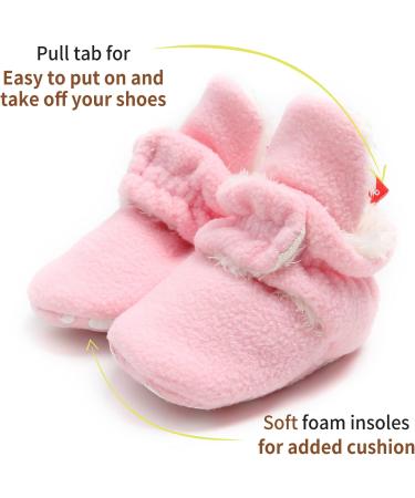 EDOTON Unisex Newborn Winter Boots - Warm Non-Slip Sole Bootie Sock (12-18 Months, Pink) - Buy Online on GoSupps.com
