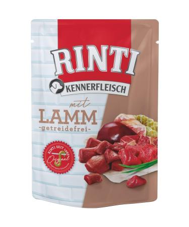 RINTI Kennerfleisch Lamb | 10 x 400 g | Complete food for adult dogs in a fresh bag | Grain-free food with high meat content | To regulate digestion