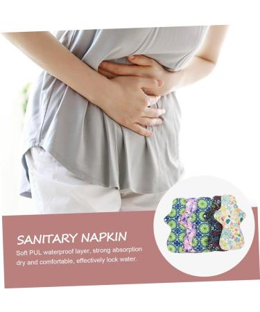 Washable Bamboo Cloth Menstrual Pads 6pcs - Reusable Hygiene Napkin Towels for Women - Charcoal Bamboo Fibers - Light Absorbency - 1 Count Pack - Buy Online on GoSupps.com