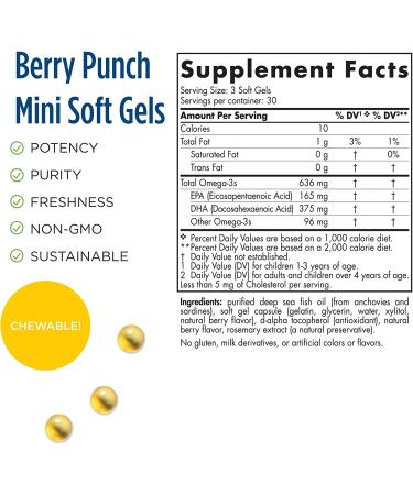 Nordic Naturals Children's DHA Xtra Berry 90 Mini Soft Gels | Omega-3 for Ages 3-6 - Buy Online on GoSupps.com