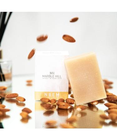 Marble Hill Neem Oil Soap Bar Fabulously Moisturising - Sunday Times Dry Sensitive Eczema-Prone Skin Psoriasis Natural Cleanser for Face Hands Body All Ages with Shea Butter Vitamin E 100g - Buy Online on GoSupps.com