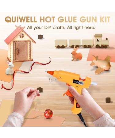 QUIWELL GL02 Mini Hot Glue Gun Kit with Carry Case | 40W Melt Glue Gun & 8 Long Colored Sticks | Ideal for Arts, Wood Projects, Home Repairs - Buy Online on GoSupps.com