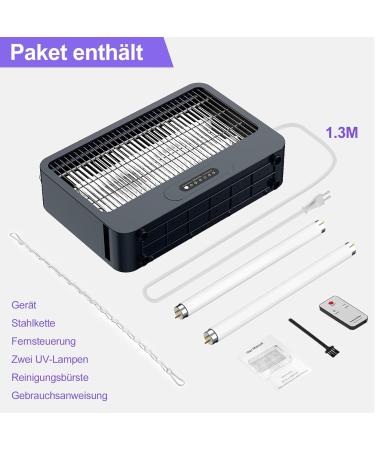 High-Power Electric Insect Destroyer | Double-Sided Fly Trap with Remote Control | 4000V Mosquito Trap for Kitchen Bedroom & Office (Gray) - Effective 100 m Coverage - Buy Online on GoSupps.com