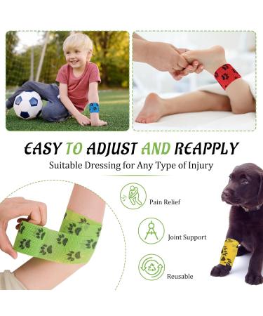 Vet Wrap Pet Cohesive Bandages Dog Bandage Self Adhesive Cohesive Non-Woven Elastic Bandage with Breathable and Stretchable Fabric for Human Wrist Ankle Sprains & Swelling 4 Rolls 5cm x 4.5m One Size 4 - Buy Online on GoSupps.com