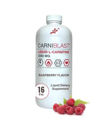 Bricker Labs CARNIBLAST Liquid L-Carnitine 3000mg, with Carnipure Premium L Carnitine, Sports Nutrition, Energy Supplement, Raspberry, 16 fl oz