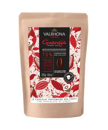 Valrhona Premium French Baking Dark Chocolate Discs (Feves). Classic GUANAJA 70% Cacao. Easy Melt. Easy to chop. Intense & Smooth with Bitter Notes. Sauces, Cakes, Mousses, Frostings 250g (Pack of 1) GUANAJA DARK 70% 1 Pac…