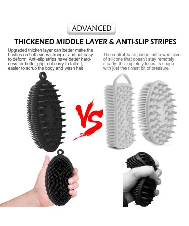 Rampula Silicone Body Peeling Brush | 2-in-1 Shower & Shampoo | Scalp Massage for Dry & Wet Use | Hygienic & Effective | Black - Buy Online on GoSupps.com