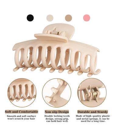 Askfeel 8Pack 3.5 Inch Medium Hair Claw Clips - Non Slip Matte Hair Clips for Women & Girls - Buy Online on GoSupps.com
