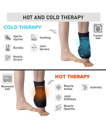 Coldest Ankle Foot Ice Pack Wrap - 360 Cold Gel Pack for Sprained Ankles, Plantar Fasciitis, Achilles Tendonitis - Freezable & Reusable (Standard) - Buy Online on GoSupps.com