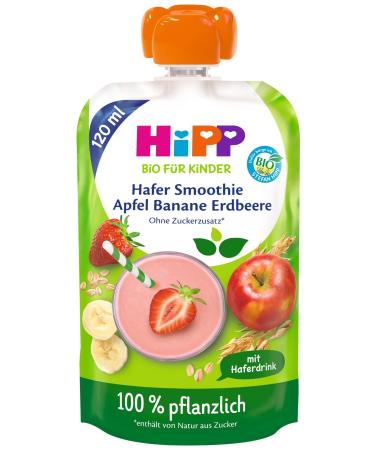 HiPP Organic for Children Smoothie 120ml DA84006 Strawberry/Oat Drink 120ml 120 ml (Pack of 6) Strawberry/Oat Drink