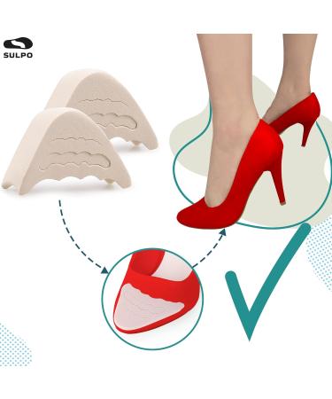 Sulpo Insoles for Large Shoes - 3 Pairs of Heel Cushions & Toe Fillers | Shoe Reduction Heel Holders & Toe Savers in Beige & Transparent - Buy Online on GoSupps.com