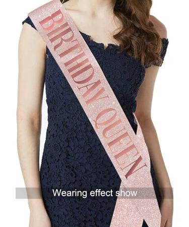 Birthday Queen Tiara and Sash Set - Glitter Crystal Rhinestone Birthday Party Favors - Buy Online on GoSupps.com