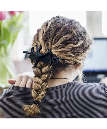 amangul Gothic Bat Hair Clips Nice Hairpin with a Black Barrette Crow Realistic Hairpin Bat Bird Hair Stick for Women Girl - Buy Online on GoSupps.com