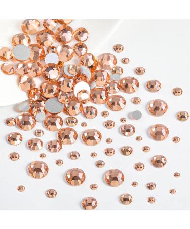 Beadsland Rhinestones for Makeup 8 Sizes 2500pcs Champagne Flatback Rhinestones Eye Gems for Nails Crafts with Tweezers and Wax Pencil Light Peach SS4-SS30 - Buy Online on GoSupps.com
