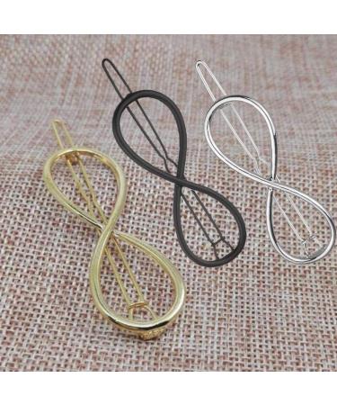 Srtyz 6Pcs Hair Clips - Metal Clamps for Women | Minimalist Style Rhinestone Wedding Hairpins in Black Gold & Silver - Buy Online on GoSupps.com