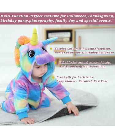 Doladola Baby Unicorn Hooded Romper | Flannel Animal Jumpsuit for Toddler 12-18 Months - Buy Online on GoSupps.com