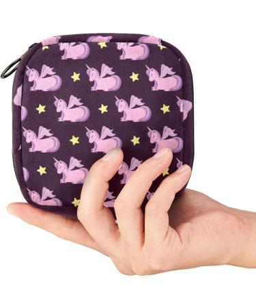 Stylish Women's Napkin Storage Bag - Fairytale Pink Unicorn Pattern | Portable Menstrual Cup & Bandage Organizer - Buy Online on GoSupps.com