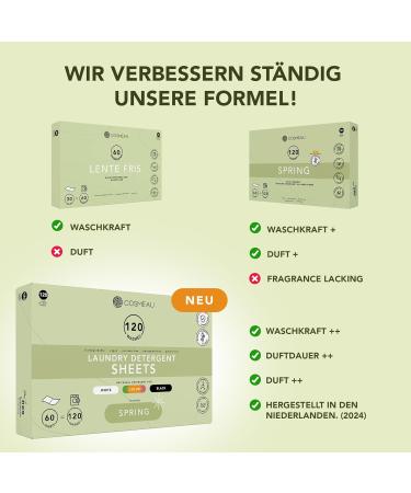 Cosmeau Neutral Detergent Leaves - Eco-Friendly Plastic-Free 120 Washes for All Colors - Ideal Travel Companion (60 Leaves) - Buy Online on GoSupps.com