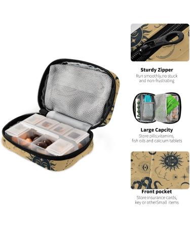 Magic Snake Sun Moon Pill Organizer | 7-Day Travel Pill Case | Compact & Modern Weekly Dose Pouch | Removable Compartments | Ideal for International Shipping - Buy Online on GoSupps.com
