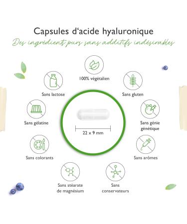 Vegan Hyaluronic Acid - 500 mg of hyaluronic acid - 180 capsules for 6 months - 500-700 kDa - Fermented High Dose Plant - No Additives - Buy Online on GoSupps.com