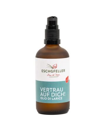 Eschgfeller "trust you!"Body and massage oil larch 100 ml - finest larch body oil warming effect especially with massage - quality product from South Tyrol