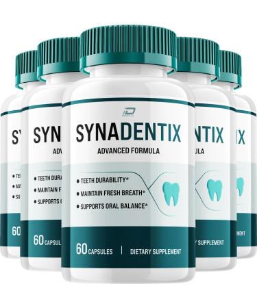 Indelo Synadentix Dental Support Capsules Syna Dentix Supplement with Oral Formula Dental Health Reviews (5 Pack - 300 Capsules)