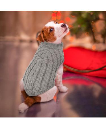 Moorle Cozy Turtleneck Dog Sweater - Winter Knitting for Small & Medium Dogs and Cats - Warm Wool Pet Clothing in Gray - Buy Online on GoSupps.com