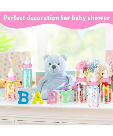 72 Pcs 4.5 Inch Baby Mini Milk Bottles - Pink Baby Shower Favor Candy Box for Boy Girl Newborn Baptism Party Decor - Buy Online on GoSupps.com