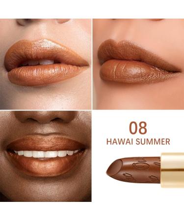 Oulac Metallic Brown & Nude Lipstick Set - 2PCS Vegan Lightweight Hydrating Formula with High Impact Lip Color for Full Coverage Lip Makeup 08+10 2pcs Brown+nude - Buy Online on GoSupps.com