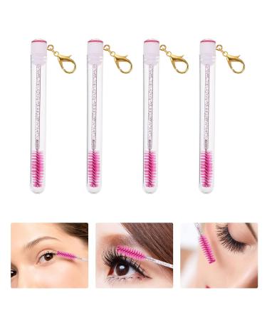 Buy 4-Piece Rosy Eyelash Brushes & Makeup Kits for Women & Girls | 10 cm Eyelash Extensions & Eyebrow Brushes with Key Rings - International Shipping Available - Buy Online on GoSupps.com