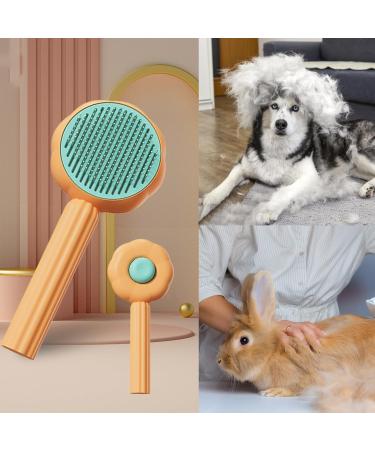 BNFGD 1Pcs Pet Hair Cleaner Brush Cute Cat Brush Dog Brush Pet Combing Brush Pet Combing Brush with Hair Removal Button Artifact for Stroking Cats and Dogs Pet Hair Cleaner Brush(Orange) - Buy Online on GoSupps.com