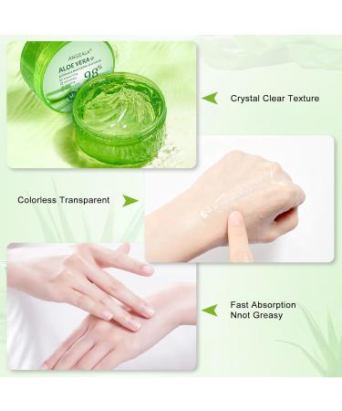 Organic Aloe Vera Gel for Face & Body | 98% Pure Freshly Harvested Soothing Moisturizer for Skin Scalp & Hair (10oz - Buy Online on GoSupps.com