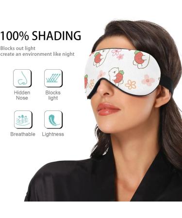 Haskirky Light Blocking Eye Mask - Adjustable Breathable Mask for Deep Sleep, Travel, Yoga, and Meditation - Comfortable for Men and Women - White Bear Design - Buy Online on GoSupps.com
