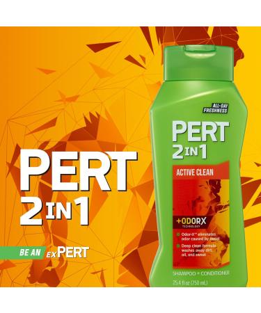 PERT 2 in 1 Active Clean Shampoo & Conditioner - Deep Clean Odor Elimination Manageable Hair - 25.4 oz | International Shipping Available - Buy Online on GoSupps.com