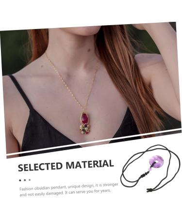 Shop Solustre 2-Stone Necklace with Safety Buckle - Elegant Crystal Pendant Jewelry for Women & Men - Purple Circle Necklace with Coin Design - Buy Online on GoSupps.com