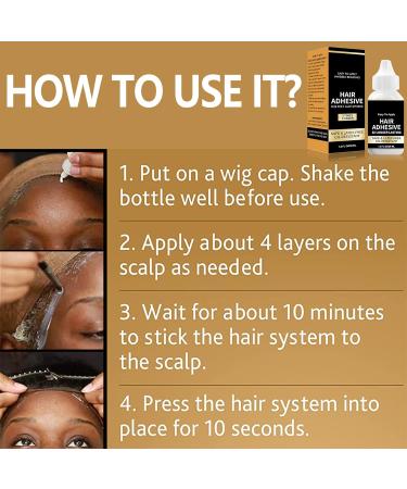 Ganbaro Lace Wig Glue & Remover Set - Waterproof Hair Bonding Adhesive for Lace Front Wigs, Poly Hairpieces, Toupee - 38ml (Pack of 2) - Buy Online on GoSupps.com